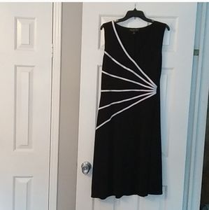 Connected Apparel Black Dress with White Accents